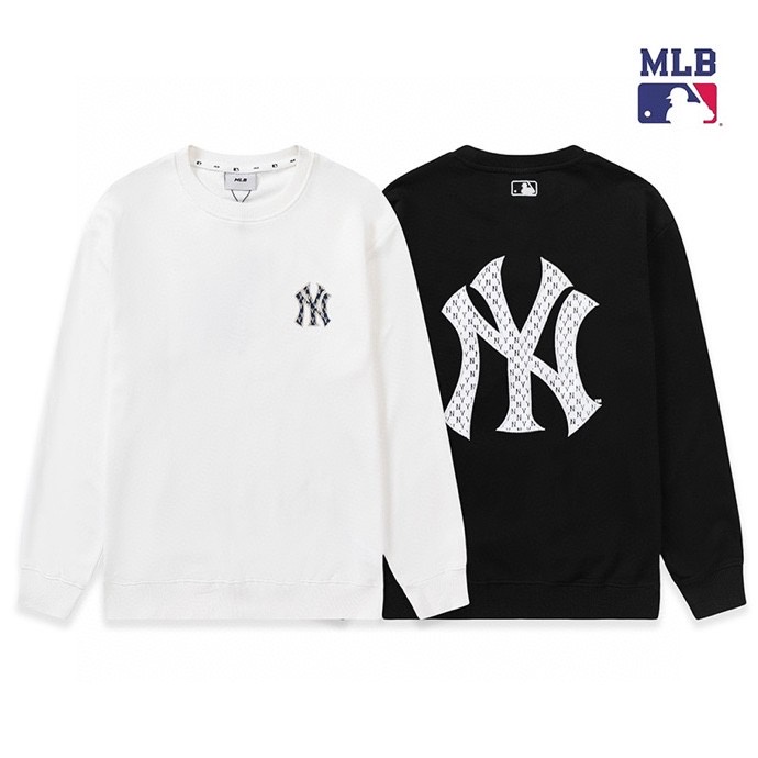 สินค้าพร้อมส่ง ! เสื้อกันหนาวแขนยาวลําลอง ปักลายโลโก้ MLB สไตล์คลาสสิก สําหรับผู้ชาย และผู้หญิง