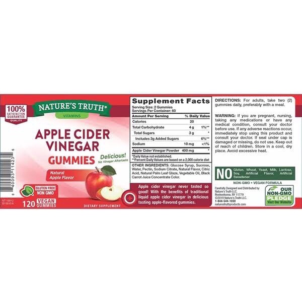 Natures Truth Organic Apple Cider Vinegar Mg