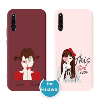 เคสโทรศัพท์มือถือลายการ์ตูนผู้หญิงสําหรับ Huawei Nova 2 I 3 I 3e 4 4e P Smart Plus Nova 5t Y 9 Prime 2019 Mate 20 30 Pro P 20 P 30 Liteกรณี