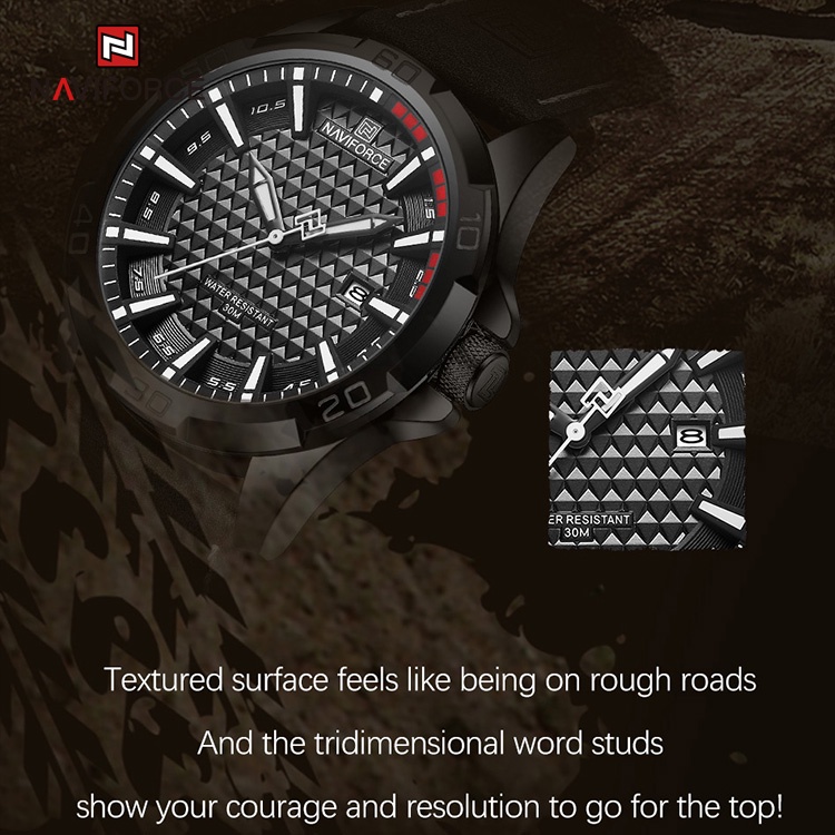 Naviforce 8023 นาฬิกาข้อมือควอตซ์แฟชั่น สายหนัง สําหรับบุรุษ