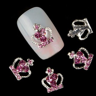 🌹♥ 10 ชิ้น 3D Crown Rhinestone ตกแต่งเล็บเคล็ดลับเคล็ดลับ