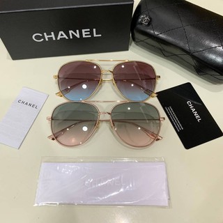 CHANEL GRADIENT LENS SUNGLASSES แว่นตากันแดดแฟชั่นผู้หญิง uv400 แบรนด์เนมชาแนล เลนส์ไล่สี เลนส์ทรงกลม