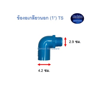 ข้องอเกลียวนอก ท่อน้ำไทย (1”) Thai Pipe PVC TS Valve Elbow Socket ฟ้า 1