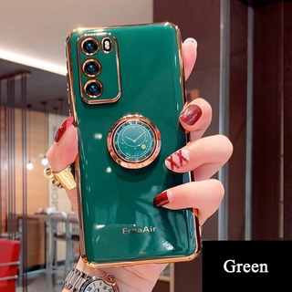 เคสโทรศัพท์มือถือ TPU นิ่ม ป้องกันกล้อง พร้อมแหวนขาตั้ง สําหรับ VIVO Y51 Y50 Y30 Y20 Y20i Y72 5G VIVO Y11 Y17 Y15 Y12 Y19 VIVO X50 Pro X60 Pro