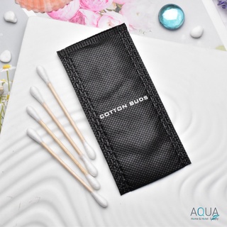 [แพ็คชนิดละ100ชิ้น] สำลีก้านโรงแรม คอตตอนบัดโรงแรม black non woven Cotton bud ของใช้ในโรงแรม อเมนิตี้ Hotel Amenities