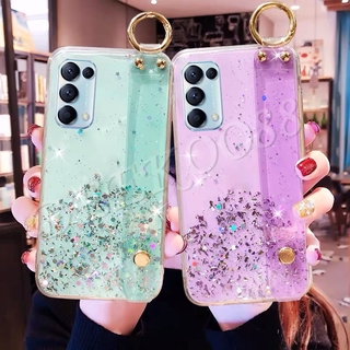 popular ดาว OPPO Reno5 Pro with Wrist band เคสโทรศัพท์มือถือ OPPO Reno 5 Silicone soft Case เคสป้องกัน