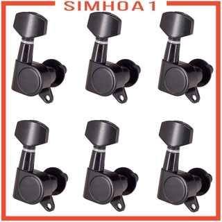 ( Simhoa1 ) 6 X จูนเนอร์ปรับแต่งสายกีต้าร์อะคูสติกกีต้าร์ไฟฟ้า 6 R สีดํา