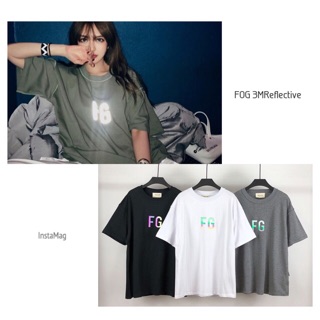 ดำ ​M​ พร้อมส่ง​FOG 3M reflective colorful short-sleeved FEAR OF GOD Tee เสื้อยืด