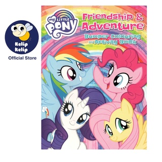 My Little Pony Friendship &amp; Adventure สมุดระบายสี กันชน สีรุ้ง สําหรับเด็ก 96 หน้า