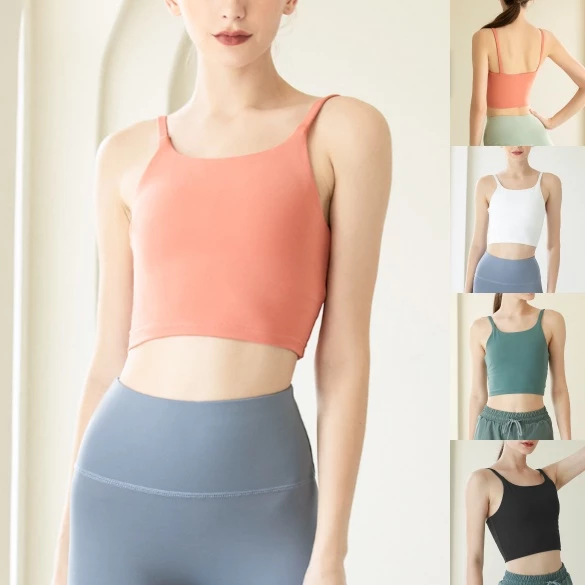 YOGA-623 สายเดี่ยวสปอร์ต มีฟองน้ำ ผ้ายืดหยุ่น เสื้อออกกำลังกาย