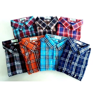 ขายส่ง เสื้อเชิ้ตแขนสั้น ผ้าใส่สบาย ลายสก็อต เนื้อนิ่ม