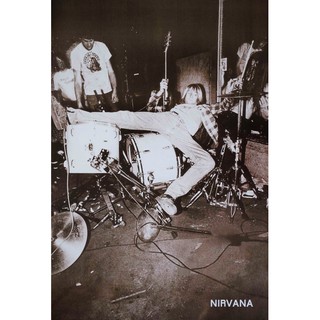 โปสเตอร์ รูปถ่าย คอนเสิร์ต นักร้อง วง ดนตรี ร็อก NIRVANA Kurt Cobain 1987-94 POSTER 24"x35" Legend American Rock Band v2