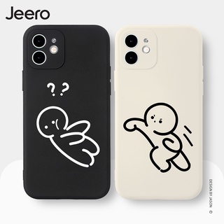 Jeero เคสคู่ เคสไอโฟน คู่รัก ขอบเหลี่ยมกันกระแทกซิลิโคนนุ่มการ์ตูนน่ารักตลก เคสโทรศัพท์ Compatible for iPhone 15 14 13 12 11 Pro Max SE 2020 X XR XS 8 7 ip 6S 6 Plus HFE1291