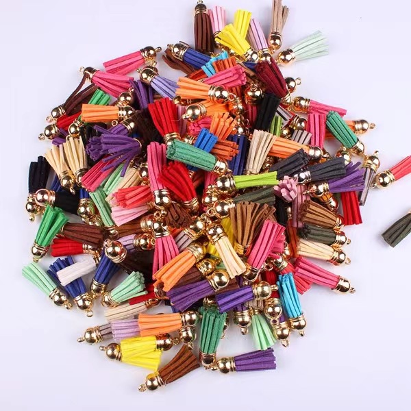 ขายส่ง!จี้พู่ แฮนด์เมด สีเงิน สีทอง สําหรับทําเครื่องประดับ สร้อยคอ พวงกุญแจ แฮนด์เมด diy จี้พู่จีน พวงกุญแจพู่หนังสไตล์วินเทจ