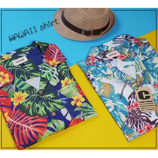 ⛱🐋 Hawaii Shirt  เสื้อฮาวาย แนว THE TOYS ลายใบเฟิร์นแมลงปอ ⛱🐋 มีถึง อก 48"