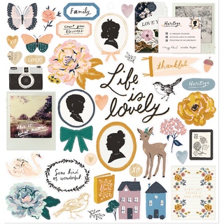 Heritage chipboard stickers สติกเกอร์แข็ง