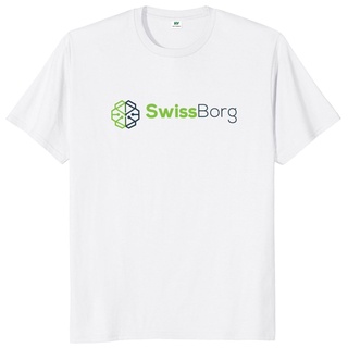 เสื้อยืดลําลอง ผ้าฝ้าย 100% แขนสั้น พิมพ์ลาย SwissBorg CHSB Crypto Token สําหรับผู้ชายSize S-5XL