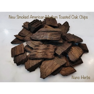 เกล็ดไม้โอ๊คอเมริกัน คั่วเข้ม รมควันแบบดั้งเดิม TRADITIONAL MILDLY SMOKED American Medium Toasted Oak Chips: 100g