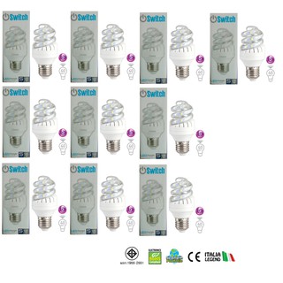 หลอดแอลอีดี ทรงเกลียว 5 วัตต์ ขั้ว E27 แสงเดย์ไลท์ (10หลอด)