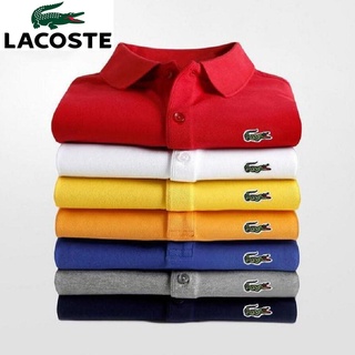 LACOSTE เสื้อยืดโปโล ทรงหลวม ขนาดใหญ่ สไตล์นักธุรกิจ สําหรับผู้ชาย