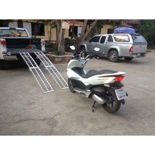 1 piece * สะพานบันไดขึ้นมอไซค์และสายรัด Motorcycle Aluminium Ramp + Ratchet สเปครับน้ำหนักได้ 340 kg (with 6M warranty)