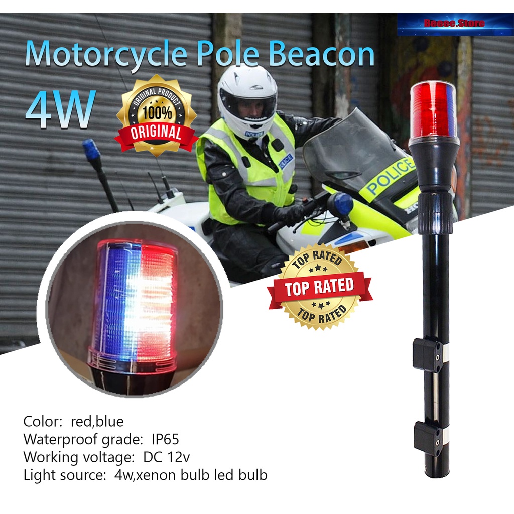 Stick 4W Federal LED S/light - ไฟ LED สีแดงและสีน้ําเงิน ไฟสัญญาณเตือนเสารถจักรยานยนต์ตํารวจ