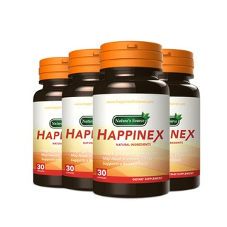 Happinex 30 Capsules 4 กระปุก อาหารเสริมจากสมุนไพรธรรมชาติ ช่วยลดอาการซึมเศร้า ตกกังวล เครียด นอนไม่หลับ