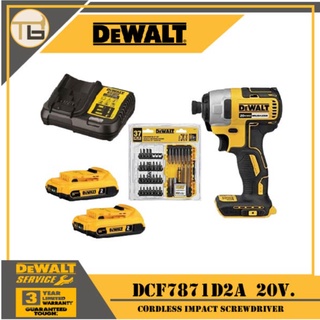 ไขควงกระแทกไร้สาย 20V DEWALT รุ่น DCF7871D2A **พร้อมชุดดอก DW2163**