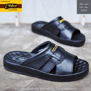 Walker รองเท้าแตะหนังแท้ พื้นนุ่ม ใส่ทน รุ่น M1338 สีดำ ไซส์ 40-46(46)