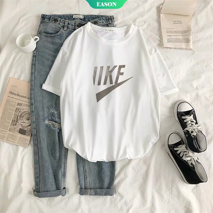 เสื้อยืดแขนสั้น ทรงหลวม สไตล์เกาหลี แฟชั่นฤดูร้อน สําหรับผู้หญิง 2022 ...