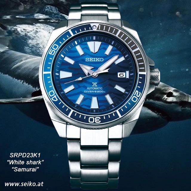 Seiko PROSPEX Samurai Save The Ocean Great White Shark Edition SRPD23