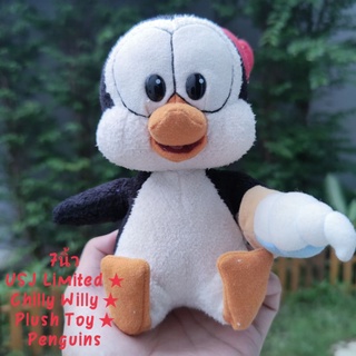 ตุ๊กตา เพนกวิ้น "USJ Limited ★ Chilly Willy ★ Plush Toy ★ Penguin ขนาด7นิ้ว งานสะสม สภาพ95%  ถือไอศกรีม ลิขสิทธิ์แท้