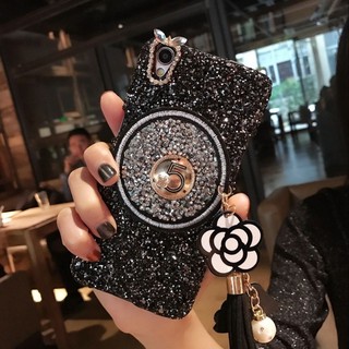 เคสโทรศัพท์ประดับพู่พิมพ์ลายดอกไม้สําหรับ oppo f 5 a 73 a 75 a 83 a 57 a 59 a 39 f 1s sparkle