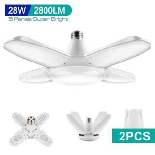 【ซื้อ 1 แถม 1】E27 28W หลอดไฟ LED RGB (4+1) ทรงใบพัด ไฟพัดลม Fan Blade LED Bulb ไฟเพดาน