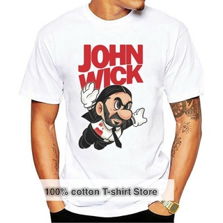 เสื้อยืดโอเวอร์ไซส์เสื้อยืดแขนสั้น ผ้าฝ้าย พิมพ์ลาย JOHN WICK SUPER MARI PARODY MASH UP สําหรับผู้ชาย IGokmb97BNifcd57S-