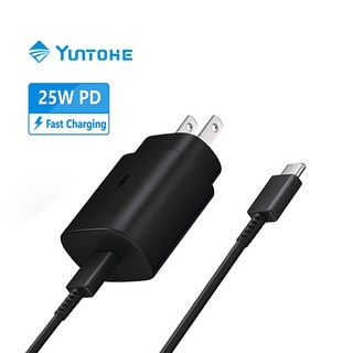 YUNTOHE หัวชาร์จ 25W PD สายชาร์จ Samsung USB C to USB C Super Fast Charger PD ชาร์จเร็วสุด 25W รองรับ รุ่น NOTE10/A90/80