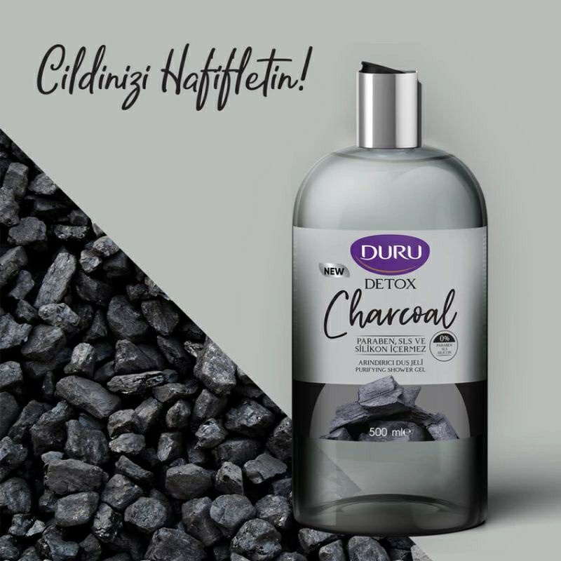 เจลอาบน้ำดูรู ดีทอกซ์ เจลอาบน้ำอ่อนโยนต่อผิว-นำเข้าจากตุรกี DURU DETOX SHOWER GEL CHARCOAL(PURIFYING