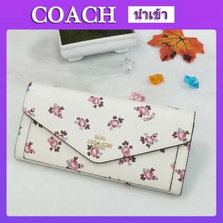 Coach F27280 กระเป๋าสตางค์ผู้หญิง กระเป๋าสตางค์ยาว กระเป๋าสตางค์หนัง กระเป๋าสตางค์แบรนด์เนม กระเป๋าสตางค์ forever