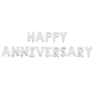 🔥ส่งด่วน🔥 ฟอยล์ Happy Anniversary 16 นิ้ว 16 ชิ้น สําหรับตกแต่ง วัน ครบรอบ คนรัก ของขวัญให้แฟน