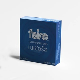 [Pack 4] แฟร์ เนเชอรัล ถุงยางอนามัย ผิวเรียบ 52 มม จำนวน 4 กล่อง รวม 12 ชิ้น Faire Natural Condom 12 Pieces