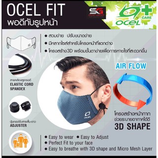 Ocel Collection หน้ากากผ้าสำหรับเด็กโต (เด็กอายุ 0-3 ปี) Ocel T Face Mask Reusable 4Layer OM1-2XS (129)