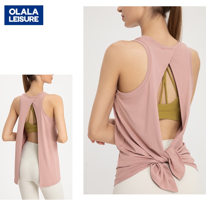 OLALA LEISURE Lulu เสื้อเบลาส์แขนกุดลําลอง ทรงหลวม เหมาะกับการเล่นโยคะ กีฬา สําหรับผู้หญิง YY YB142