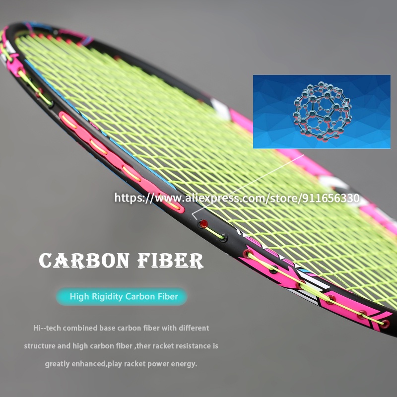 ไม้แบดมินตันHigh Tnsion 30LBS G4 100 Full Carbon Fiber Badminton