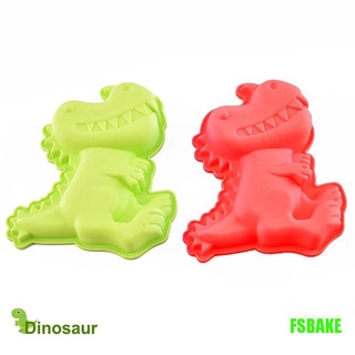 [FSBAKE] แม่พิมพ์ซิลิโคน รูปไดโนเสาร์ สุ่มสี สําหรับตกแต่งเค้ก สบู่ เยลลี่ ขนมอบ KCB