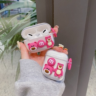 เคสหูฟังบลูทูธไร้สาย Lotso ลายหมี สําหรับ Airpods pro gen 2 1 2 3 pro แบบนิ่ม transparent case cover