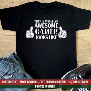 เสื้อยืดผ้าฝ้าย เสื้อยืด พิมพ์ลาย Awesome Gamer Funny Gaming Dad Uncle Brother XBOX Playstation สไตล์คลาสสิก ไม่ซ้ําใคร