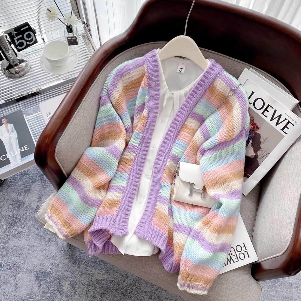 เสื้อสเวตเชิ้ตผสมสีผู้หญิง CADIGAN