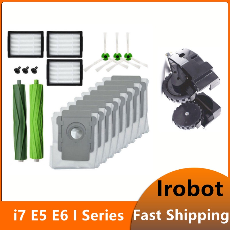 Irobot Roomba I7 E5 E6 I Series อะไหล่ไส้กรอง Hepa แปรงด้านข้าง แปรงม้วน ถุงเก็บฝุ่น แบบเปลี่ยน สําหรับหุ่นยนต์ดูดฝุ่น