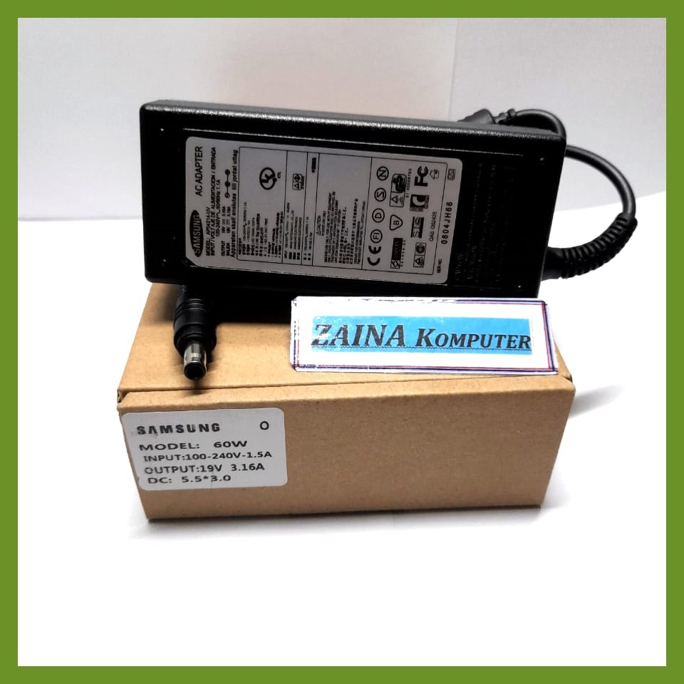 อะแดปเตอร์แล็ปท็อป Samsung 19V 3,16a 60W Samsung NP300E5A NP300E5A-A01U NP300V5A NP350U2B Q330 NP-Q3