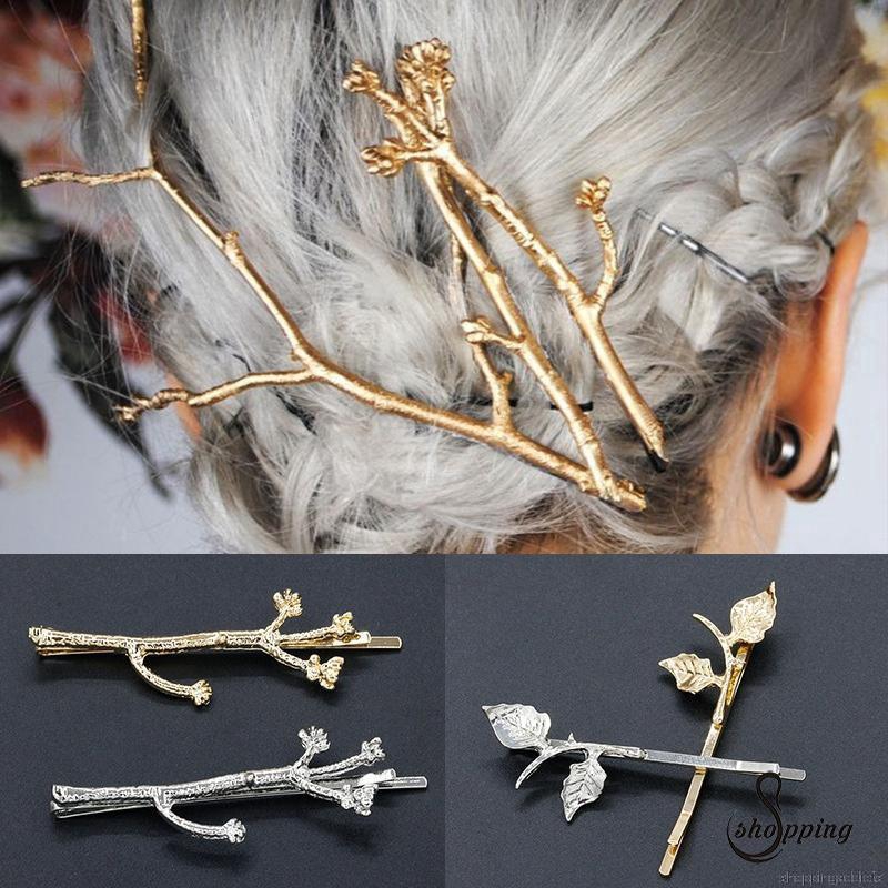 Shopg Vintage Gold Silver Tree Hair Clips Girls Alloy Branch